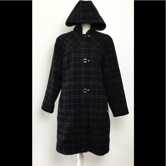 Woolrich Plaid Hooded Coat Jacket